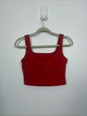 21 Saints Red Square Neck Crop Tank Top Slim Fit Sleeveless Size Women’s Small